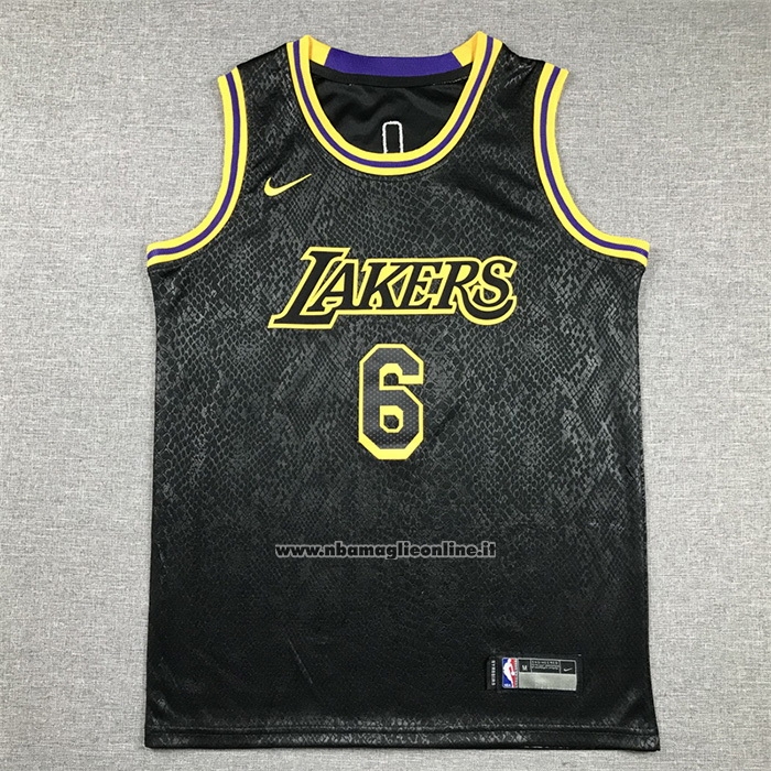 Maglia Bambino Los Angeles Lakers LeBron James #6 Mamba 2021-22 Nero